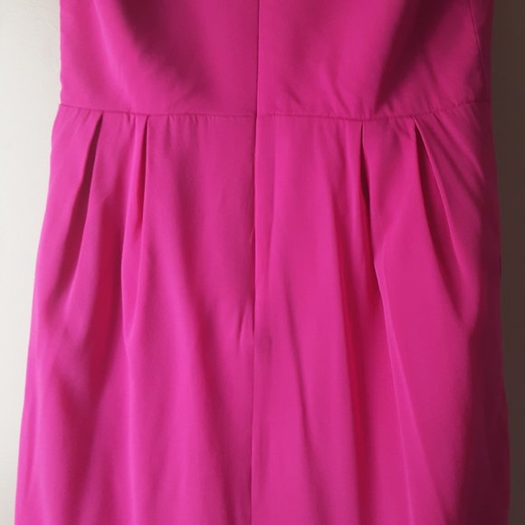 Jill Stuart Silk Pink Fuchsia Sleeveless Formal Dress with Pockets, Size 8 - Picture 11 of 16